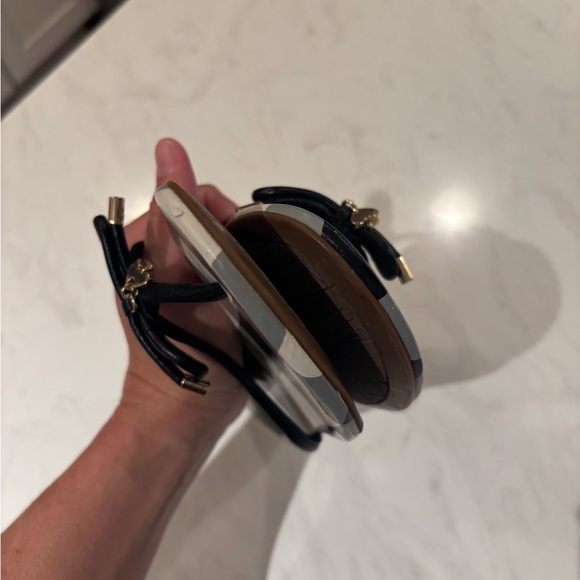 Kate Spade Monochrome Checkered Bow Sandals - Picture 4 of 6